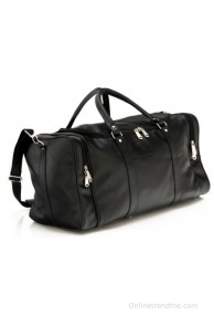 Mboss Faux leather Unisex Black Single Dotted Small Travel Bag - Medium(Black)